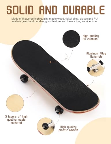 Yosoo Health Gear Finger Skateboards, Fingerboard Finger Board, Finger Skating Board, 1Pc Maple Wooden Alloy Fingerboard Finger Skateboards, Mini Skaboard Bois With Box Reduce Pressure People