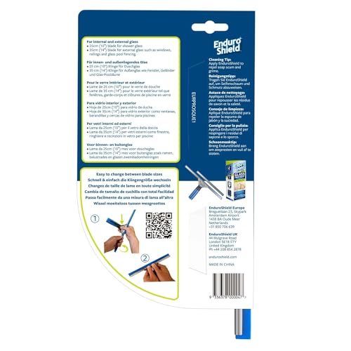 EnduroShield Professional Window Squeegee - 10 & 14 Inch Blades | Premium Silicone Blades | Streak-Free Results | Ergonomic Handle | Professional Grade - size: Single: Professional Squeegee