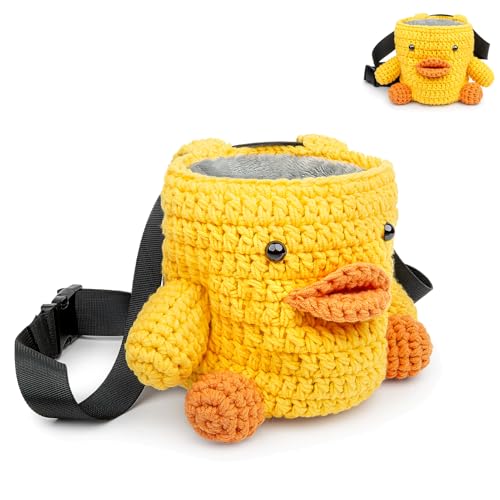 Cute Rock Climbing Chalk Bag, Soft Knitted Climbing Chalk Pouch with Drawstring & Adjustable Belt, Fit Bouldering, Gymnastics & Outdoor Activities for Climbers - color: Yellow
