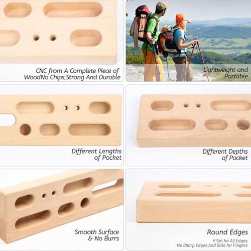 Rock Climbing Board Heavy Duty Wooden Trainer | Climbing Hangboard Doorway Mount for Climbers Beginner Men Women Home Gym Indoor Fitness Workout