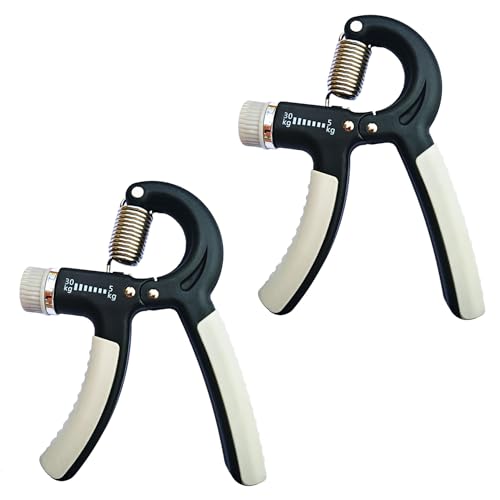 Strengthener Hand Grip 2 Pack Kid Boys Girls Teenager Strength Trainer Number Counter Forearm Finger Wrist Gripper Exerciser 5-30kg Adjustable Stretcher Squeezer Workout - color: Black