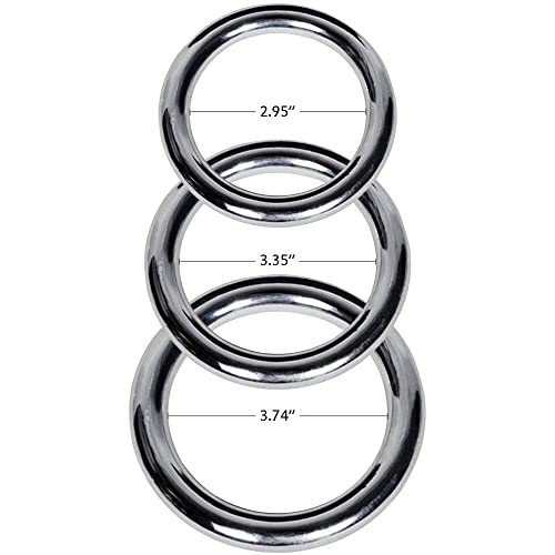 ZooBoo 2pcs Wing Chun Stainless Weighted Steel Training Rings | Pair Of Stainless Steel Rings, Yeung Sau Training, Sticky Hands Practice, Wing Chun, Wing Tsun, Siu Lim Tao, Grip Strength - size: Diameter 7.5 CM (2.95 inches)