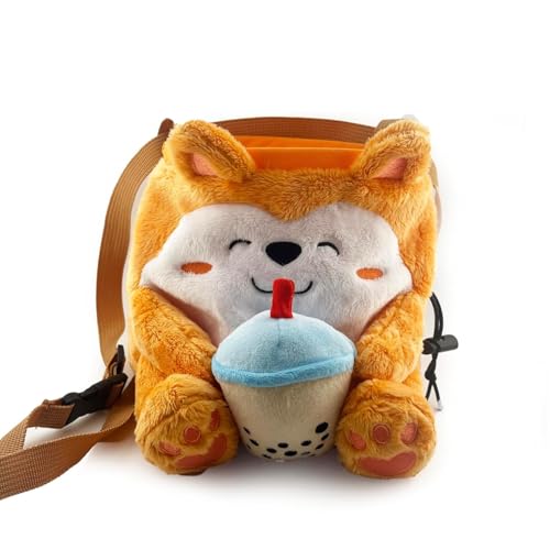 Rock Climbing Chalk Bag + Refillable Ball – Boba Dog Plush Animal Bag - style: Chalk Bag