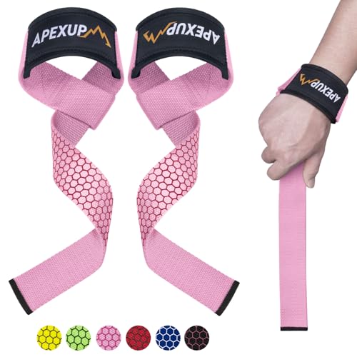 Weight Lifting Straps for Weightlifting, Lifting Wrist Straps Gym, Deadlift Strap, Anti Slip Silicone Weightlifting Strap Men Women Powerlifting, Strength Training - color: Pink, size: 1 Pair