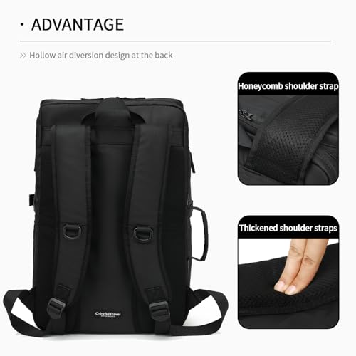 tennis mountain climbing travel backpack, independent shoe compartment for sports and fitness, waterproof 15.6-inch computer bag - color: Black