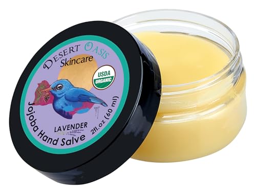 USDA Organic Lavender Jojoba Oil Hand Salve for Rich Conditioning (2 oz) | Over 50% Jojoba Oil with Beeswax & Avocado Oil – Rich Conditioning Balm for Dry Hands, Feet & Cuticles 60 g