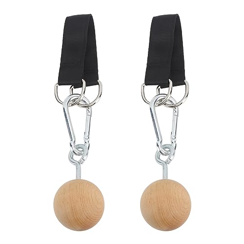 Wooden Pull Up Balls, Rock Climbing Holds Training Set, Arm Strength Trainer with Stainless Steel Hook and Nylon Webbing, Durable Exercise Equipment for Home Gym and Outdoor Workou