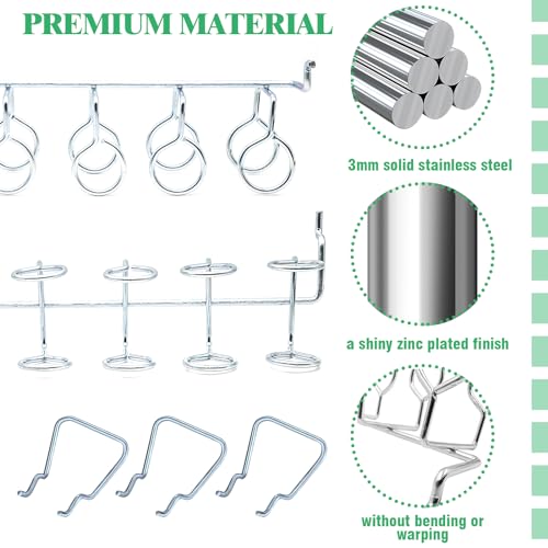 13Pcs Pegboard Screwdriver Pliers Holders Set Contains Double Loop Shelving Display Organizer Hooks and Multi Ring Peg Board Hanging Hook for Shop Store Supermarket