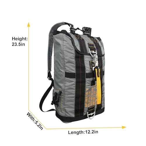 Military Tactical Backpack with Parachute Buckles, Nylon Daypack | Built for men and women for travel, outdoor hiking, camping, trekking, climbing, college, and daily carry - color: Grey