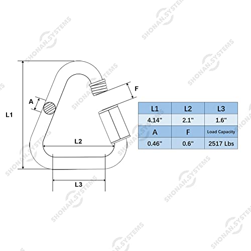 SHONAN Delta Quick Link Large Stainless Steel 4.1 Inch Triangle Chain Links Heavy Duty Triangle Carabiners Marine Grade, 1 Pack, 2517 Lbs Capacity - size: 4.14 Inch, 1 Pack(Marine Grade)