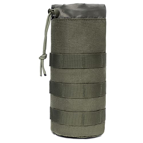 TRIWONDER Tactical MOLLE Water Bottle Pouch H2O Hydration Carrier, Military Bottle Holder Molle Drink Holder Travel Water Bottle Bag for Backpack Camping Outdoor - color: 03 Green
