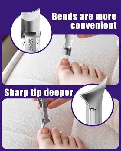 Nail Clippers Set - SZQHT 2025 Upgrade Angled Head Nail Clippers for Men,Seniors,Women,Toenail Clippers for Thick,Ingrown, Nails, Professional Stainless Steel Toe Nail Clippers,Nail File, Heavy Duty