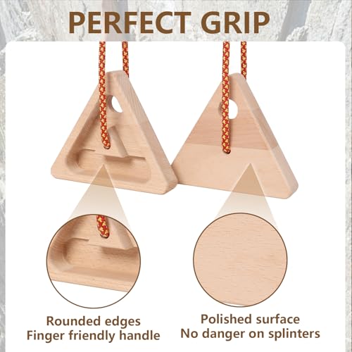 HRVEOCEI Climbing Hangboard for Rock Climbing Training – Wooden Fingerboard with Multi-Grip Design – Strengthen Fingers & Grip – Easy Mount for Home & Gym - color: Brown 2