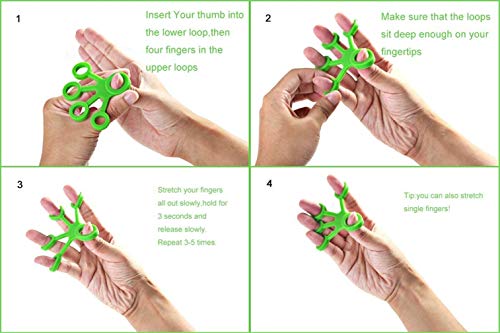 3PCS Finger Stretcher Resistance Bands Strength Trainer for Forearm Exercise Guitar Finger Strengtheners Rock Climbing 6.6 8.8 11 Pounds - color: style 3-1