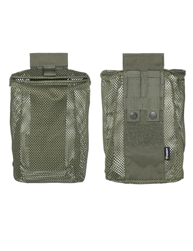 IDOGEAR Tactical Dump Pouch with Adjustable Metal Strip Closure Foldable Mesh Pouches MOLLE Utility Bag Mag Recovery Holster Tactical Belt Vest Backpack Accessories - color: Ranger Green