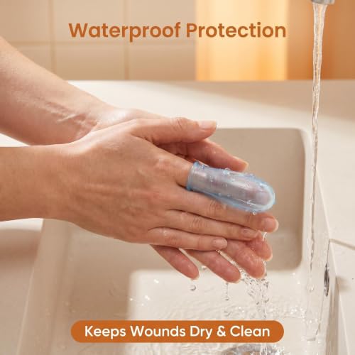 3PCS Waterproof Finger Protector, Silicone Finger Covers for Showering, Leak-Proof Sealed Design, Reusable Finger Sleeve for Wound Protection, Cut Care, Waterproof Bandage Alternative(M) - size: middle