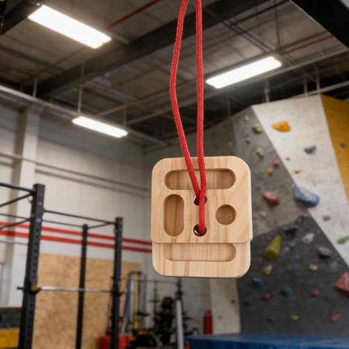 2Pcs Rock Climbing Hangboard - Wooden Hand Grip Strengthener Forearm Exerciser for Climbers Athletes - Rock Climbing Board for Hanging Practice Khaki - color: Beige