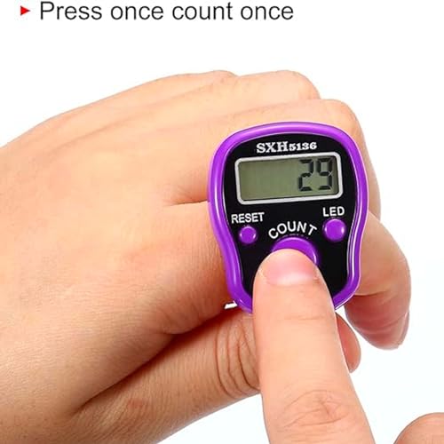 6-Pack Digital Tally Finger Counter with Led, Colorful Tasbeeh Tasbih 5-Digits Counter Clickers with Led Light, Carry Ring, Individual Hard Case for Muslims Pray Knitting Track Golf Lap - color: Deep color