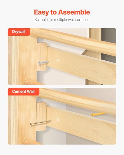 VEVOR Swedish Ladder Wall Gym, 9-in-1 12-Level Solid Wood Gymnastic Stall Bars for Kids Adults, 220LBS Indoor Jungle Gym with Rock Climbing Wall, Gym Rings, Pull-Up Bar, Climbing Board, Slide, Swing - style: 12-Level 9-in-1