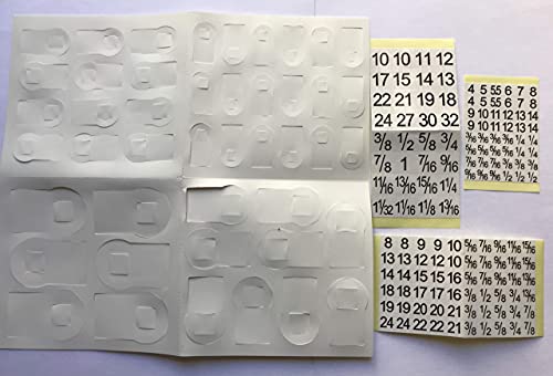 Peg Dots (white, 40 pcs) for Labeling Sockets (SAE/metric) - Accessory for ORGANIZER GENIE Pegboards to Label Sockets for size/standard - style: Peg Dots for Marking/Labelling (SAE / Metric)