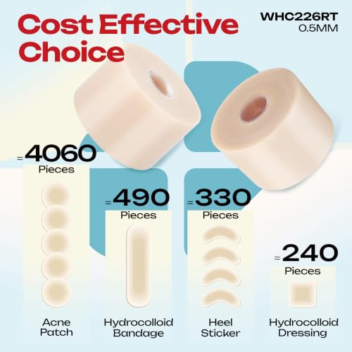 LIFARA Hydrocolloid Roll for Wound Care - Cut-to-Size, Hydrocolloid Patch Bandages with Self-Adhesive, Ultra Absorbent & Waterproof, First Aid Kit Essential (19.7mil/ 0.5mm Thickness, 2in*26ft) - size: 2in*26ft, 19.7mil/ 0.5mm Thickness
