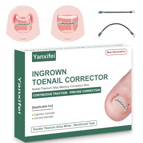 Dual Nitinol Ingrown Toenail Corrector,Ingrown Toenail Treatment,Curved Toenail Straightener,Ingrown Toenail Removal Kit,Big Toe Ingrown Toenail Tool (0.55in,0.66in) - size: 0.55in,0.66in