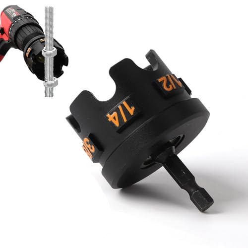 Nut Zipper Drill Attachment for Fast Nut and Bolt Removal, Nut Zipper Drill Attachment for Impact Drills, Nut Zipper Tool for 1/4", 3/8", and 1/2" Threaded Rods (Aluminum alloy) - color: Black1
