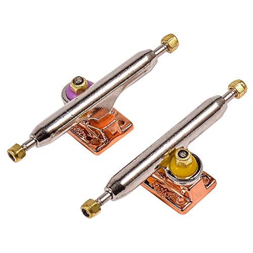 Fingerboard Trucks with Upgraded Urethane Bushings and Pivot Cup,34mm 32mm Width,Normal Kingpin (Gold, 34mm) - color: Gold, size: 34mm