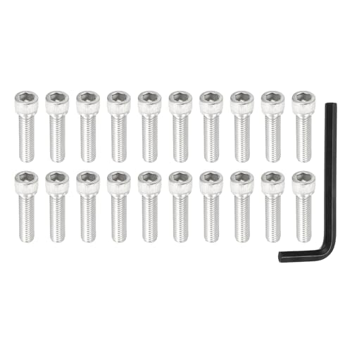 PATIKIL 3/8"-16 x 1-1/2" Socket Head Screws Cap Bolt, 10Pcs 304 Stainless Steel Hexagon Socket Screws with Hex Wrenches Full Thread for Road Bicycle Mountain Bike Auto, Silver/Black - color: Silver/Black, size: 3/8"-16 x 1-1/2"