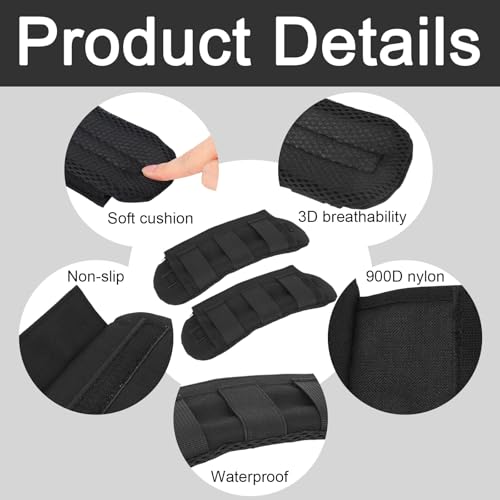 2pcs Shoulder Strap Pads, Soft Comfortable Strap Pads for Vest Plate Carriers Backpacks Nylon Breathable Replacement Cushion Padding Fit 2 to 3'' Sling Bag Crossbody Shoulder Straps (Black)