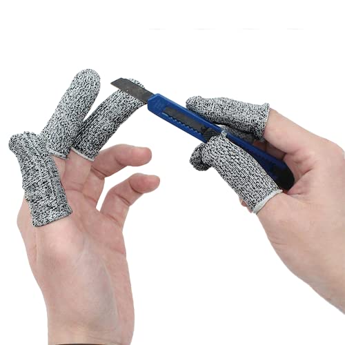 60 pcs Finger Cots Cut Resistant Protector Cut-Resistant Finger Covers, Anti-Cut Fingertips Finger Protection Cots for Peaked Tools DIY Working Building Kitchen Cutter Cooking, Breathable & Reusable - size: 60 Pack