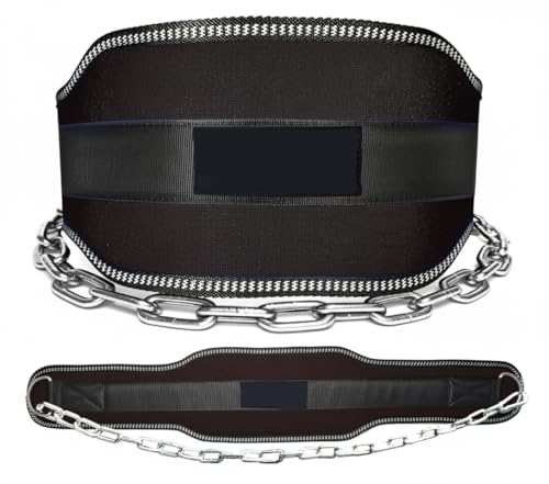Gym Dip Belt for Weight lifting with Steel Chain (Free Size) | Heavy Duty Steel Chain Dip Belt | Gym Belt for Weightlifting |