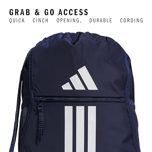 adidas Alliance Sackpack – Drawstring Backpack for Sports, Small Gym Bag, Team Navy Blue 2/3, OSFA - color: Team Navy Blue 2/3