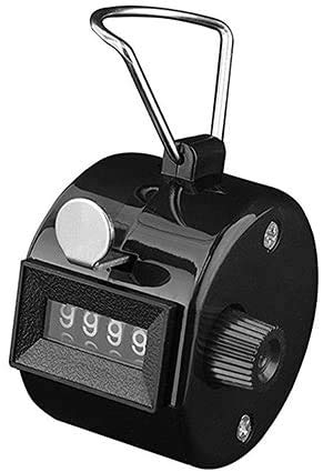 White Deer Hand Tally Counter 4 Digit Number Dual Clicker Golf Handy Convenient - color: Black