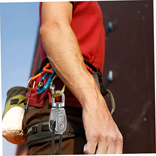 Cabilock 1Set Pulley Hook System Traction Pulley Wheel with Rope for Strength Training Accessories Easy Installation for Home Fitness and Outdoor Applications