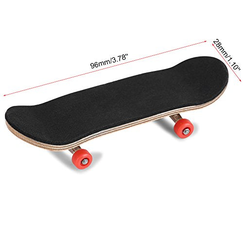 Milltrip Wooden Finger Skateboards, 1Pc Maple Wooden Alloy Fingerboard Finger Skateboards with Box Reduce Pressure Gifts (red) - color: Red