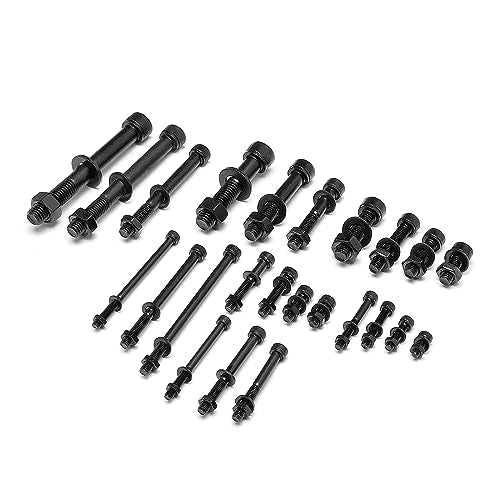 434PCS M5 M6 M8 M10 M12 Metric Bolt Assortment 12.9 Grade Cylindrical Head Screws Nuts and Washers Hex Socket Head Cap Machine Screws Kit - color: X14-large-434 M5 M6 M8 M10 M12 Socket Cap（Black)