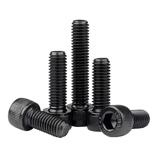 70PCS Hex Socket Head Cap Screws Bolts, M6 x 10/12/16/20/30mm, Allen Head Internal Hex Drive Machine Screws Set with Hex Wrenches, Grade 12.9 Alloy Steel, Black Oxide, Fully Threaded: 1.0mm
