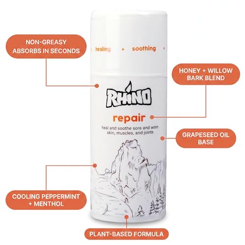 Rhino Skin Solutions Repair Cream Made for Your Adventure, Hand Repair Cream for Dry Cracked Hands, Non Greasy Hand Lotion with Honey and Tea Tree for Athletes and Workers, Made in USA (16 oz) - size: 16 Ounce (Pack of 1)