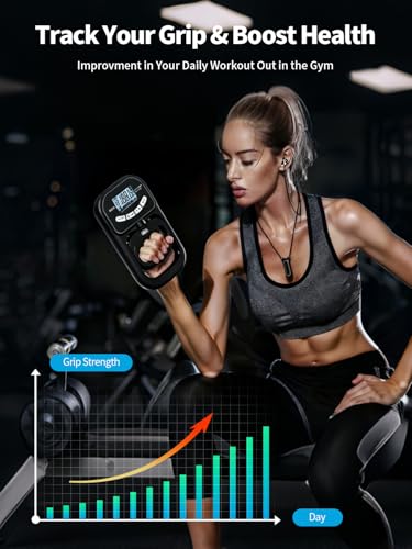 Saicefe Grip Strength Tester Electronic Hand Dynamometer of 396lbs/180kg | Grip strengthener Trainer Adjustable Resistance for Sports Home Gym with Digital Display Precision Training for Rehab Fitness
