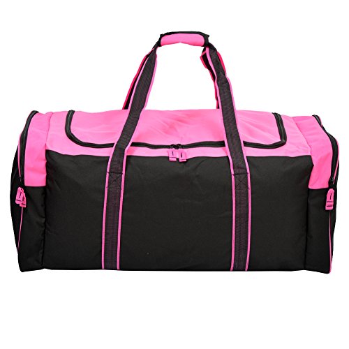 Jetstream Heavy Duty Multi Pocket Durable Sports Gym Equipment Travel Duffel Bag - color: XL 36" Pink, size: 36IN
