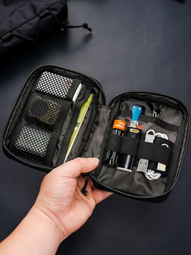 TACTICAL GEEK Block E2.0 EDC Compact Waist Pocket Pouch, Multi-Purpose Molle EDC Pouch Gadget Organizer, Multi-Purpose Molle Tool Pouch for Multitools, Nylon Daily Utility Tool Organizer Bag White - color: E2.0-White