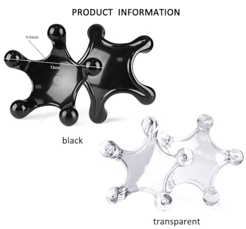 Trigger Point Massage Tools, 2 Pcs 5 Point Deep Tissue Manual Massager Handheld Body Massagers, Handheld Palm Pressure Point Massage Tool for Neck Shoulder Back Muscle Pain Relief (Transparent) - color: Transparent