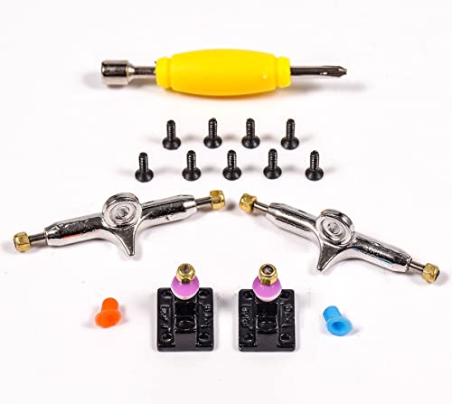 Fingerboard Trucks with Upgraded Urethane Bushings and Pivot Cup,34mm 32mm Width,Normal Kingpin (Black, 32mm) - color: Black, size: 32mm