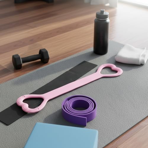 2 Pcs Figure 8 Resistance Bands with Handles Body Exercise Bands Training Elastic Ropes Portable Arm Back Shoulder Training Equipment for Home Gym Working Out Yoga Pilates Chest