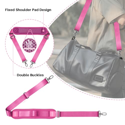 59 Inch Shoulder Straps, Soft with Ultra-Thick Fixed Shoulder Pad, Two Way Independently Adjustable Buckle Replacement Straps for Laptop Bag Messenger Bag Tool Bag Luggage,Rose Red - color: Rose Red, size: 59 inch