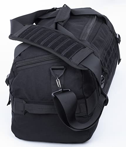 Tactical Duffle Bag MOLLE Gear Bag Carry on Travel Weekend Duffel Bag. Ideal for Hunting, Shooting Range, Law Enforcement, Camping, Travel and Viechle. 35L - color: Black