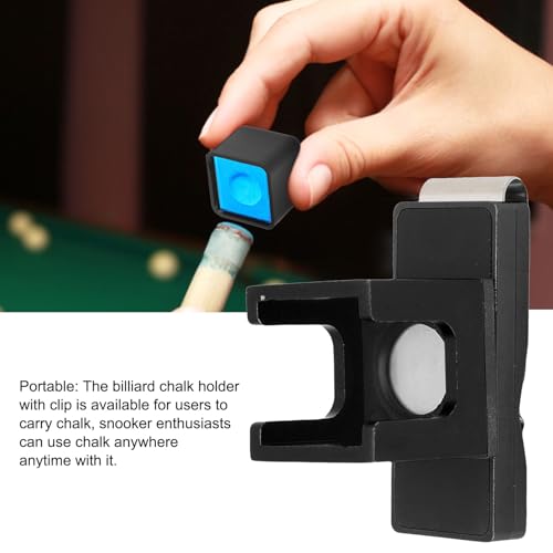 flexman Billiard Chalk Holder, Aluminum Universal Dry Oil Pool Cue Chalk Holder with Magnetic Belt Clip, Professional Snooker Billiard Accessories - color: Black