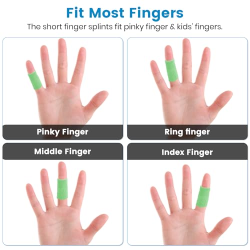 Finger Compression Sleeves, 10 Pcs | Finger Protectors Cots for Arthritis Swelling Basketball Sport, Breathable Elastic - color: Light Green