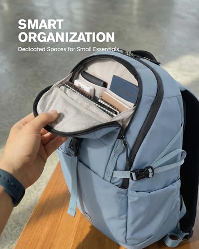 Tolaccea Daypack Backpacks Carry On 30L, Travel Backpack with Waterproof Zippers, Flight Approved Hand Luggage Casual Backpack for Men Women, Durable Bag for Work Business College, Fits 15.6" Laptop - color: Sky Mist